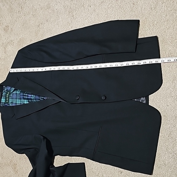 RALPH Lauren Mens Black Two Button 100% wool Blazer Jacket black - Picture 6 of 12